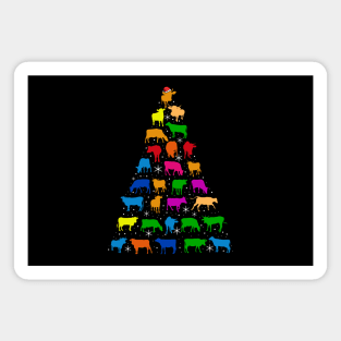 Cows Christmas Tree Magnet